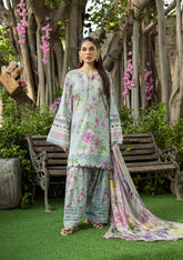 3-PC Unstitched Digital Printed Lawn By Elaf | FLORAL CHARM